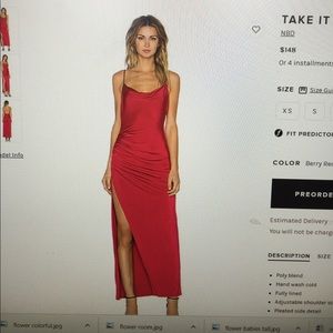 Revolve “Take It All” Maxi Dress in Berry Red